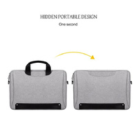 Waterproof Oxford Cloth Laptop Bag with Concealed Handle & Luggage Tie Rod - Black thumbnail