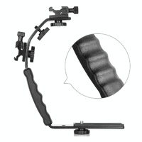 Aluminum L-Shaped Flash Bracket Camera Holder - Black thumbnail