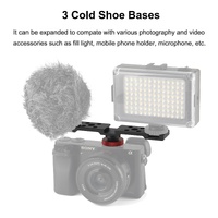 Triple Cold Shoe Bracket Mount - Black thumbnail