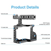 Sony A6600 Video Camera Cage Stabilizer With Handle - Black thumbnail