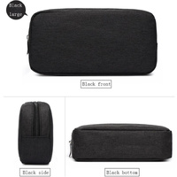 Versatile Headphone Charger & Data Cable Storage Bag - 23 x 11.5 x 5.5cm - Black thumbnail