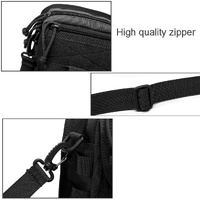 Army Style Oxford Cloth Crossbody Bag 17 X 15 X 8 Cm Shoulder Sling Hand Messenger Bag - Black thumbnail
