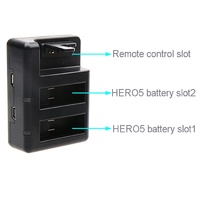 Remote Control Charger for Dual Batteries with Usb Cable for Gopro Hero7 / 6 / 5 thumbnail