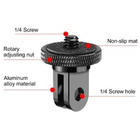 Metal Tripod Mount for Action Cameras - 1 / 4 Screw thumbnail