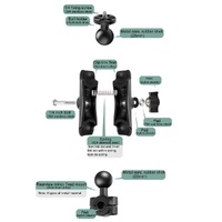 25mm Ball Head Motorcycle Rearview Mirror Mount Holder for Gopro Insta360 Dji Action and Other Action Cameras thumbnail