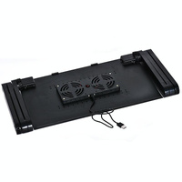 Foldable Laptop Stand with Dual Fans & Mouse Pad - 360 Degree Adjustable - Black thumbnail