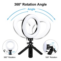 Usb 3 Modes Dimmable Led Ring Light & Pocket Tripod Kit with Cold Shoe Ball Head - 4.7 Inch Diameter thumbnail