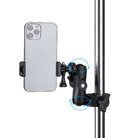 Adjustable Action Camera Clamp with 360 Rotation and Phone Holder thumbnail