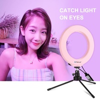 Dimmable 6.2 Usb Rgbw Led Ring Light with Cold Shoe Tripod & Remote - Black thumbnail