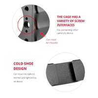 Video Camera Cage Stabilizer For Canon Eos M50 - Black thumbnail