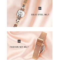 Women Oval Dial Quartz Watch with Simple Bar Scale - Belt Green thumbnail