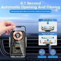 15w Fast Wireless Charger with Infrared Sensor for C10 Car Navigation - Transparent Stand - Golden thumbnail