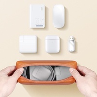 Waterproof Laptop Accessory Bag - Pu Leather - Pink thumbnail