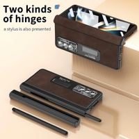 Magnetic Phone Case for Samsung Galaxy z Fold 4 - Napa Pattern - Wine Red thumbnail