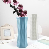 Versatile Plastic Vase for Creative Wet and Dry Flower Arrangements - Blue thumbnail