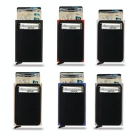 Metal Rfid Card Holder Wallet - Compact Design - Blue thumbnail