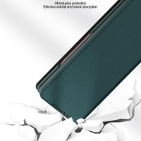 Foldable Leather Phone Case for Samsung Galaxy z Fold 4 - Horizontal Flip - Plain Brown thumbnail
