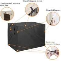 Outdoor Pet Cage Cover - Oxford Cloth Dustproof Rainproof Sunscreen - 63.5x48x50cm - Beige thumbnail