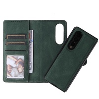 Foldable Leather Case for Samsung Galaxy z Fold 4 / 5g - Detachable - Red thumbnail