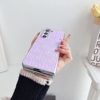 Geometric Gradient Leather Phone Case for Samsung Galaxy z Fold 4 5g - Pearlescent Finish - Silver thumbnail