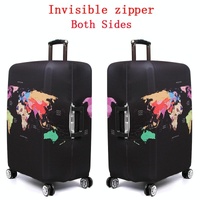 Protective Elastic Suitcase Cover - Fits 22-24 Inch Luggage - Dustproof & Scratch-proof - English Map thumbnail