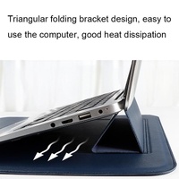 Leather Laptop Liner Bag - 14.1-15.4 Inches with Stand Function - Silver Gray thumbnail