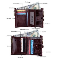 Men Rfid Blocking Cowhide Leather Wallet - Crazy Horse Texture - Ccb1083C thumbnail