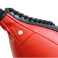 Adult Hanging Speed Ball For Boxing Fitness - Free Punching Bag - Pear Shape Red & Black thumbnail