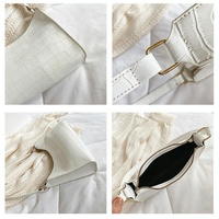 Small Square Stone Pattern Shoulder Bag for Women - Black thumbnail