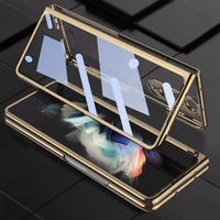 Full Coverage Electroplated Glass Case for Samsung Galaxy z Fold 4 - Silver thumbnail