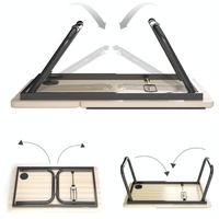 Adjustable Folding Laptop Desk with Cup Holder - Four-speed Lifting Table for Dorms - White Maple thumbnail