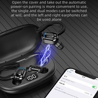 Wireless Bluetooth Earphones with Charging Case - F8 - Blue Double Ear thumbnail