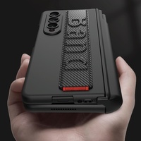 Samsung Galaxy z Fold 4 Shockproof Magnetic Fold Case with Wrist Strap - Carbon Fibre thumbnail