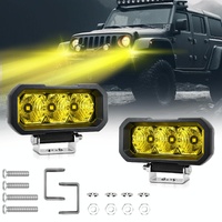 40W 9V - 30V 5 Inch Waterproof 3 - Eye Headlight - Floodlight Yellow Light thumbnail