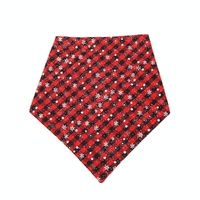 Pet Triangle Towel Christmas Snowflake Dog Saliva Towel - Size S - Blue thumbnail
