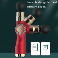 Compact Lcd Muscle Massager With Mini Fascia Gun - Red thumbnail