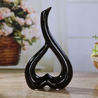 Creative Heart-shaped Ceramic Flower Vase for Home Office or Wedding Decor - Yellow thumbnail