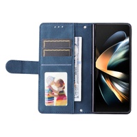 Metal Button Leather Case for Samsung Galaxy z Fold 4 / 5g - Tree Design - Black thumbnail