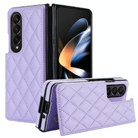 Foldable Full Coverage Double Buckle Pu Phone Case for Samsung Galaxy z Fold 4 - White thumbnail
