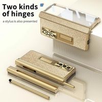Shockproof Magnetic Litchi Pattern Phone Case for Samsung Galaxy z Fold 4 - Gold thumbnail
