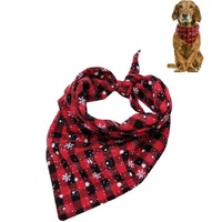 Pet Triangle Towel Christmas Snowflake Dog Saliva Towel - Size L - Blue thumbnail
