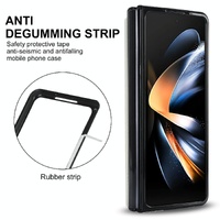 Foldable Phone Case with Double Buckle Card Slot for Samsung Galaxy z Fold4 - Purple thumbnail
