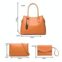 Large Capacity 3-in-1 Diagonal Handbags in Pink Pu Leather thumbnail