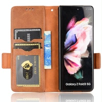 Symmetrical Leather Triangle Phone Case for Samsung Galaxy z Fold 4 - Brown thumbnail