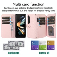 Foldable Diamond Lattice Phone Case for Samsung Galaxy z Fold 4 - Pink thumbnail