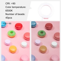 Usb Led Ring Light for Vlogging and Photography - 4.7 Inch White Light Pink thumbnail