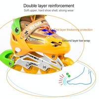 Adjustable Kids Roller Skates Set - Single Flash Wheels - Size s - Pink thumbnail