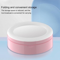 Foldable Desktop Makeup Mirror Holder with Storage - Pink thumbnail