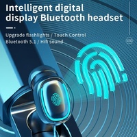 True Wireless Bluetooth Earphones with Digital Display and Charging Box - Pink thumbnail