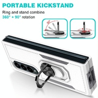 Galaxy z Fold 4 Tpu Shockproof Case with Ring - 2 in 1 Design - Black thumbnail